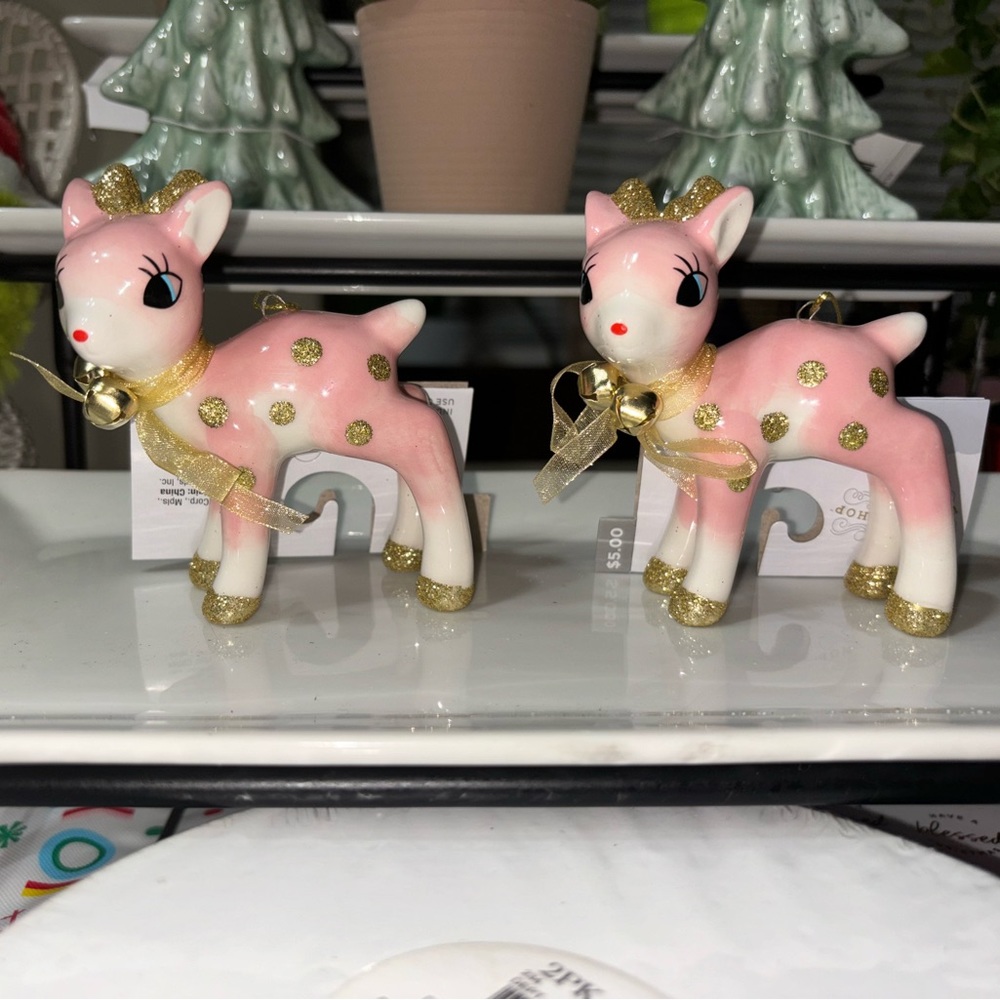 Target Wondershop Pink Reindeer Set of Ornaments